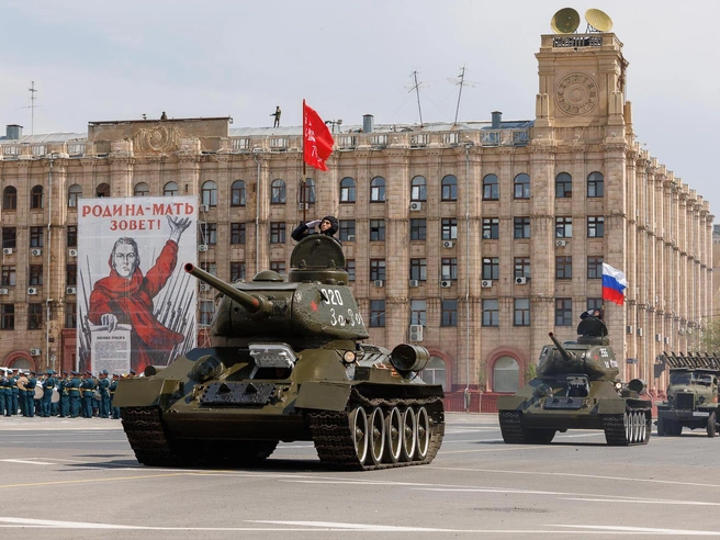 В основном демонстрировалась техника времен Великой Отечественной войны. | Источник: Алексей Волхонский / V1.RU