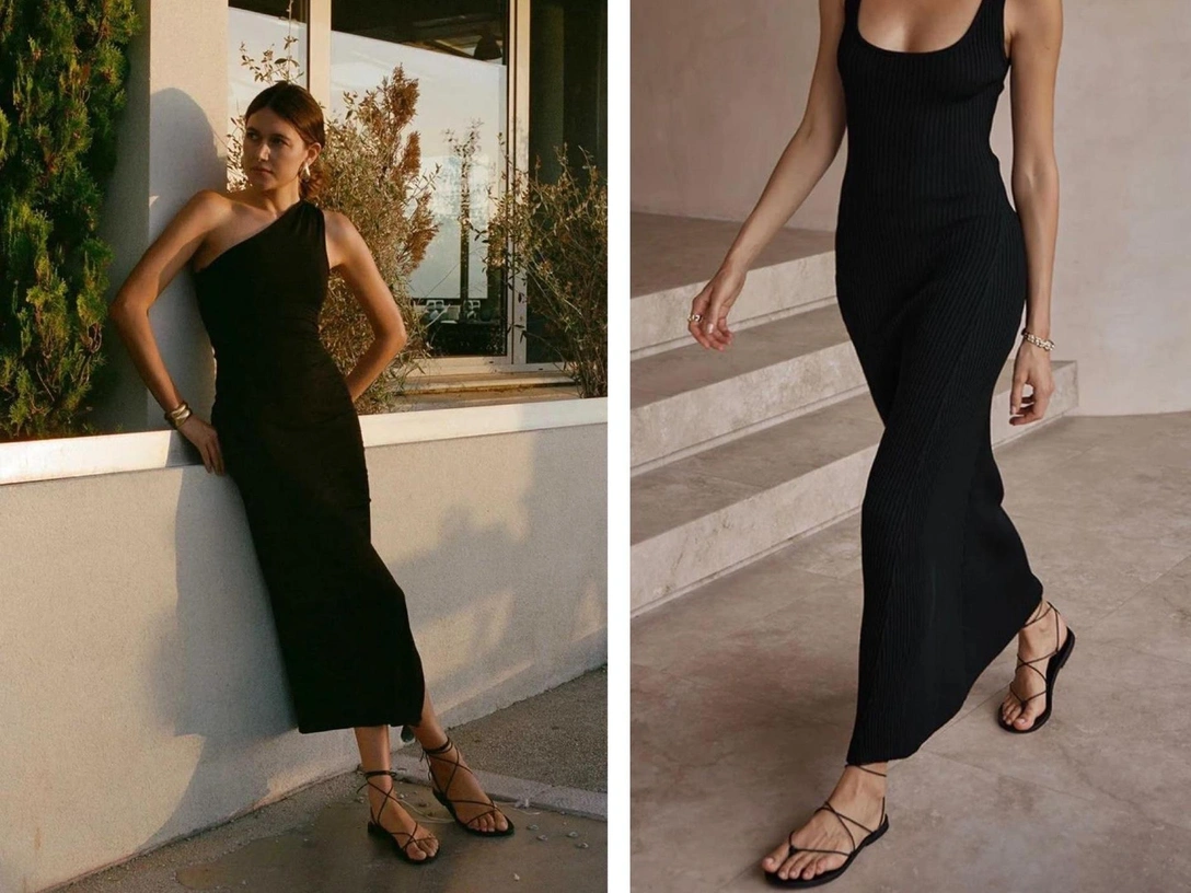 Core недели: черное платье + гладиаторские сандалии | marieclaire.ru