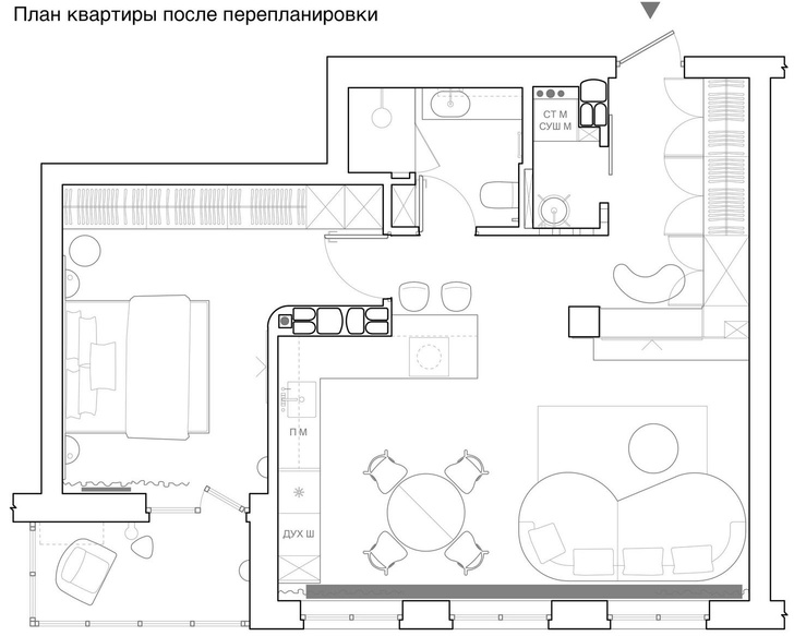 Яркая квартира 63 м² в Минске