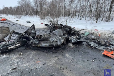 В Самарской области КАМАЗ столкнулся с Приорой, водитель погиб