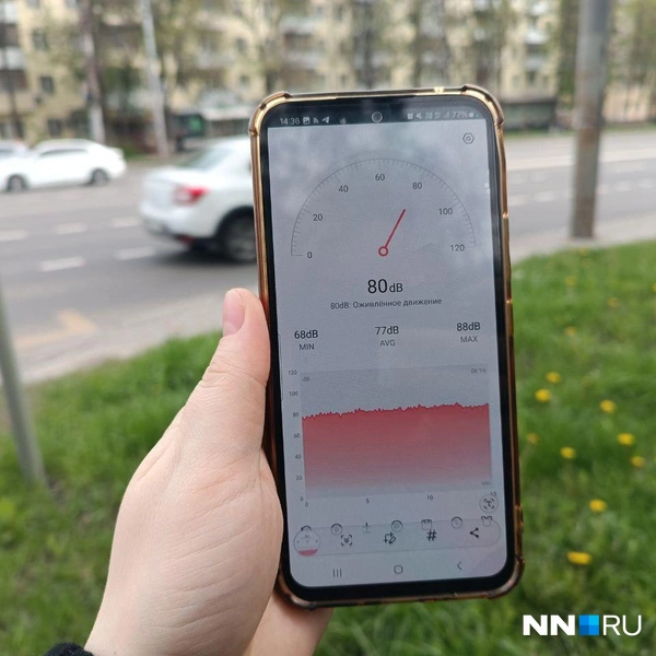 Уровень шума на проспекте Гагарина | Источник: Валерия Коростелева / NN.RU