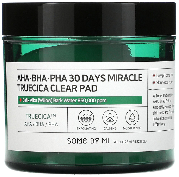 Some By Mi Пэды кислотные 30 Days miracle truecica clear pad