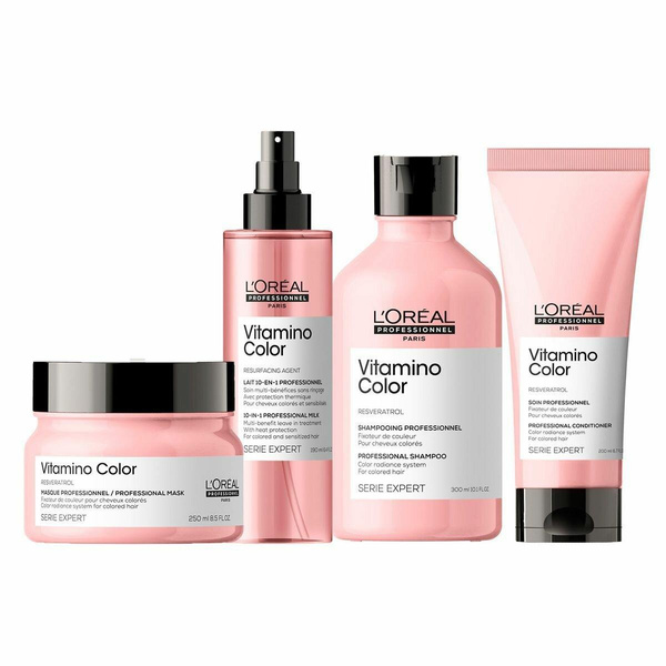 Набор Serie Expert Vitamino Color: шампунь + кондиционер + маска + термозащита, L'oreal Professionnel