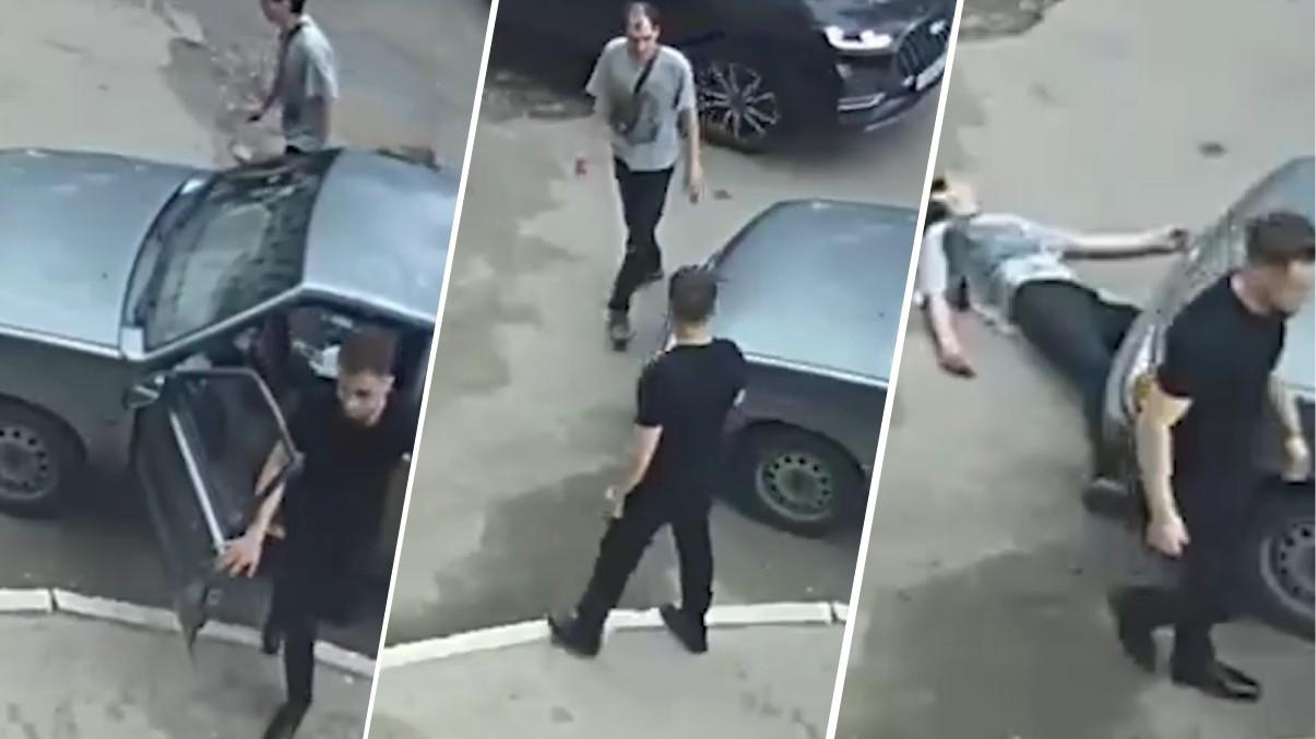 «Даже не ожидал удара»: полное видео конфликта, в котором курьер вырубил пьяного уфимца