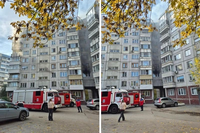 В Новосибирске загорелась квартира в девятиэтажке