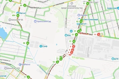 Гигантская пробка образовалась в Екатеринбурге