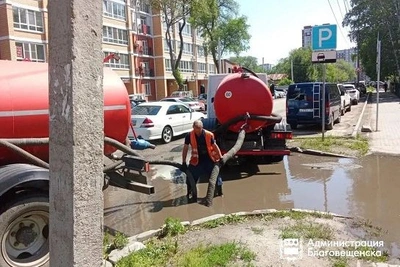 В Благовещенске за июнь откачали 2300 кубов дождевой воды