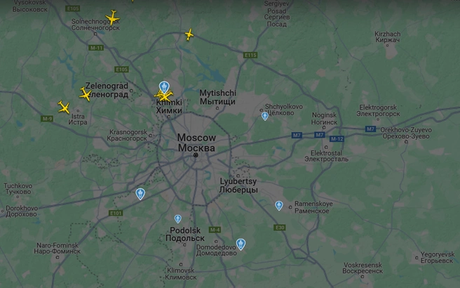 Самолетов в небе над южной частью города сейчас нет | Источник: flightradar24.com