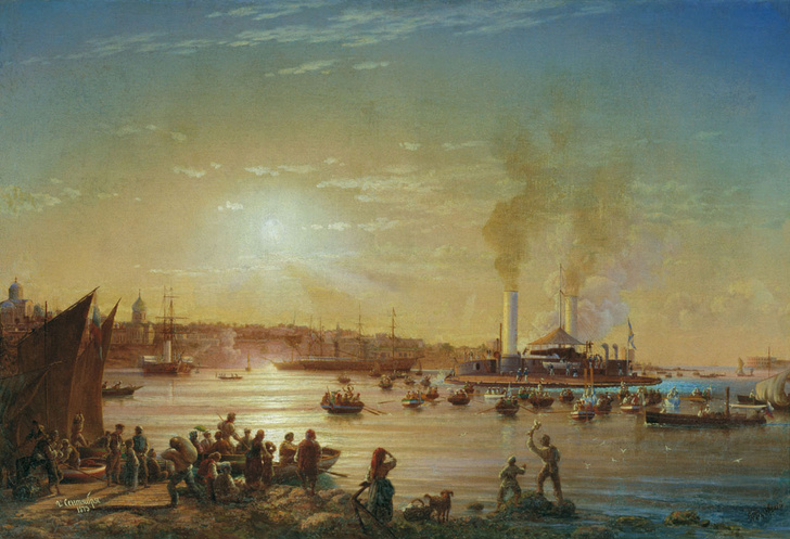 Николай Красовский, «Прибытие „Новгорода“ в Севастополь», 1873 год