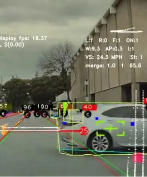 Что и как видят «глаза» автомобилей Tesla во время движения