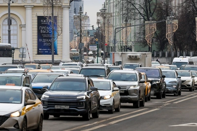 Движение перекрыто в центре Москвы у Нового Арбата