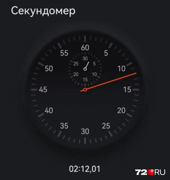 Засекли время от того момента, как встали за машиной, и до того, когда повернули в сторону города  | Источник: Павел Красоткин / 72.RU 