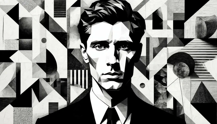 Стилизация под черно-белую графику в стиле кубизм | Источник: Шедеврум