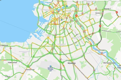 St. Petersburg Ring Road blocked, traffic jams form