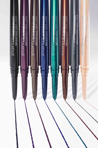 Водостойкий самозатачивающийся карандаш Smashbox, 8 цветов с отражающими перламутровыми 3D частицами.