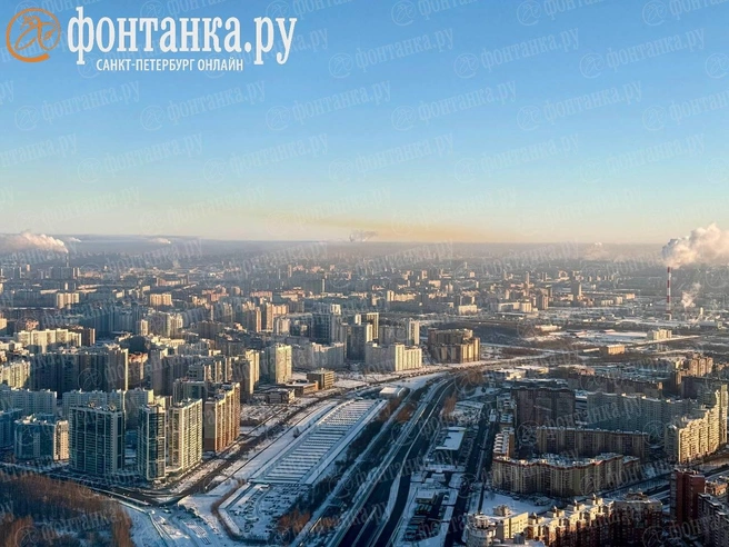 Странное желтое «облако» заметили в районе Нового Девяткино. Объясняем, что это может быть | Источник: читатель «Фонтанки»