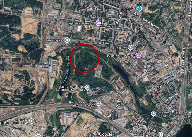 Центр гостеприимства разместится в пойме старицы реки Казанки | Источник: Google Maps 