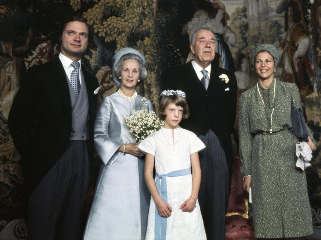 Свадьба принца Бертиля и принцессы Лилиан в Стокгольме, Швеция, 7 декабря 1976 | marieclaire.ru