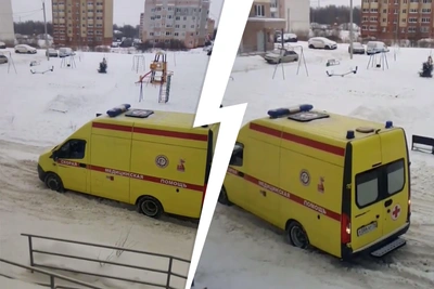 Эмоциональное видео: скорая застряла в снегу в Ярославле