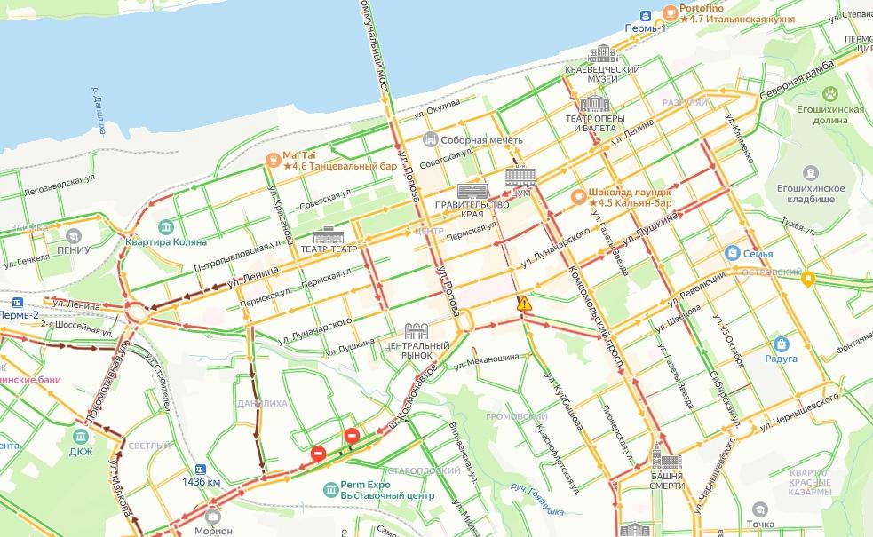 Стоит весь центр и не только: в Перми скопились пробки в девять баллов — куда не стоит соваться