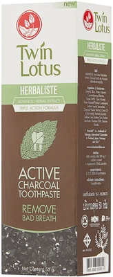 Зубная паста Twin Lotus Active Charcoal c углем