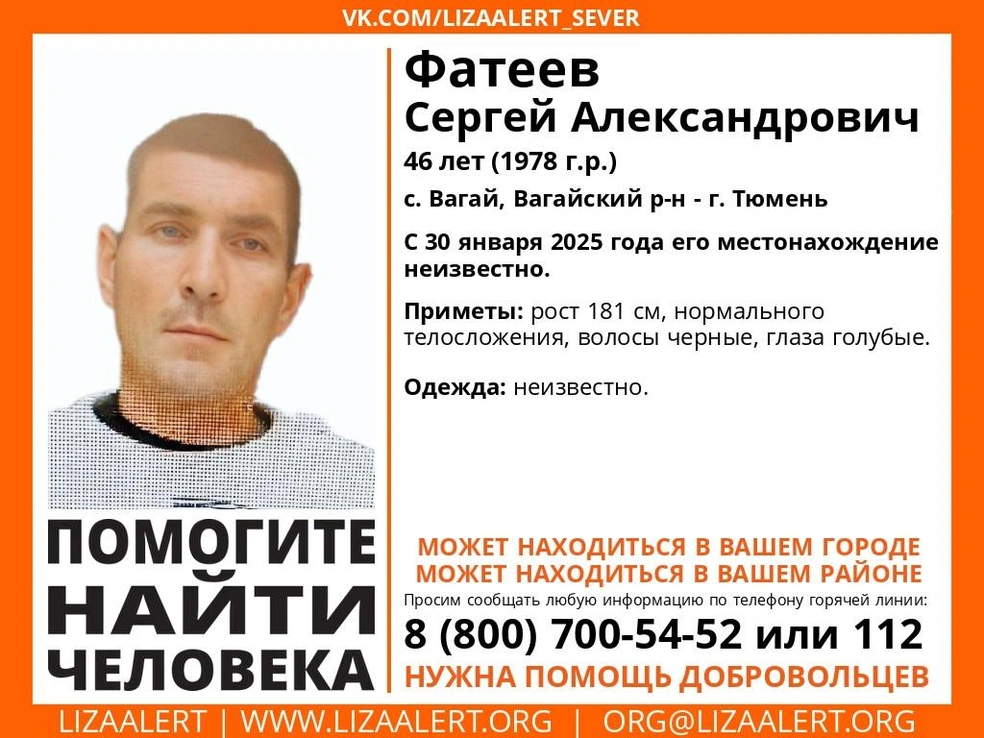 Источник: Поисковый отряд «ЛизаАлерт» Тюменской области / Vk.com