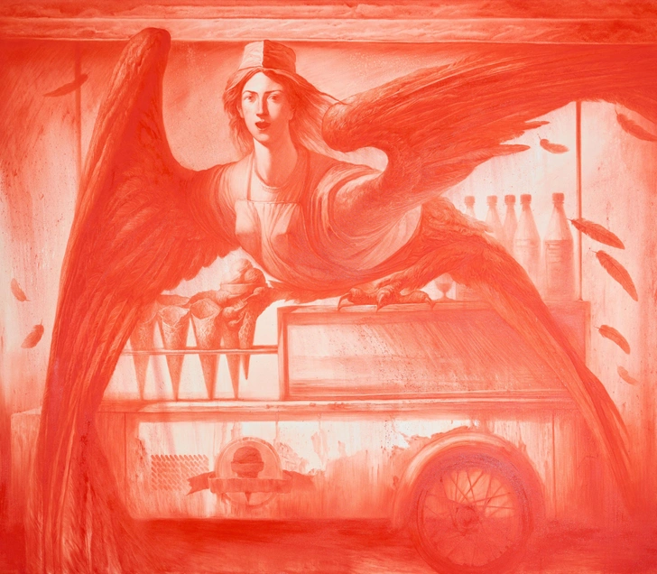 Егор Кошелев,.«Мороженщица». 2025. Холст, масло | Источник: Олег Павлов