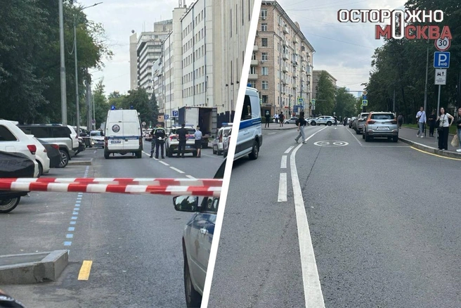 На севере Москвы оцепили улицу Правды из-за подозрительной газели | Источник: Осторожно, Москва / T.me