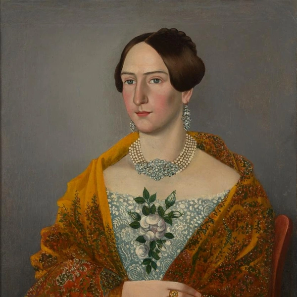 Неизвестный художник. Портрет купчихи. 1840-е годы | Источник: пресс-служба Эрмитажа