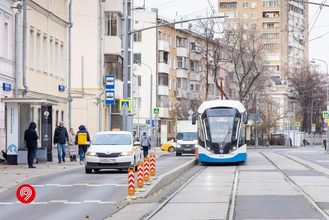 Трамвайный вальс. Смольный снова зовут на венскую остановку | Источник: Дептранс Москвы / Телеграм