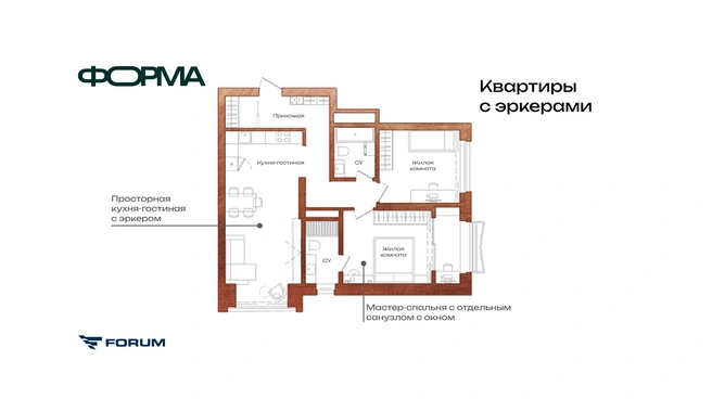 Также есть решения для любителей уникальных форматов: с теплым эркером, вторым светом и потолком до 5,8 м | Источник: Forum