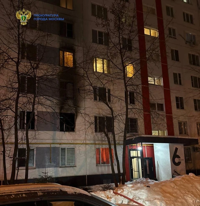 Два человека погибли при пожаре в многоэтажке в Кунцево | Источник: Прокуратура Москвы / T.me