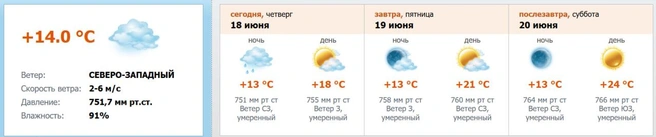 Скриншот с meteo.nw.ru