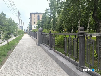 В кованной изгороди не хватает секций | Источник: Андрей Бортко / NGS.RU