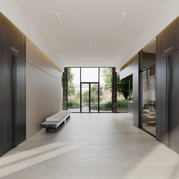 ⁠Гранд-лобби жилого комплекса STONE Grain