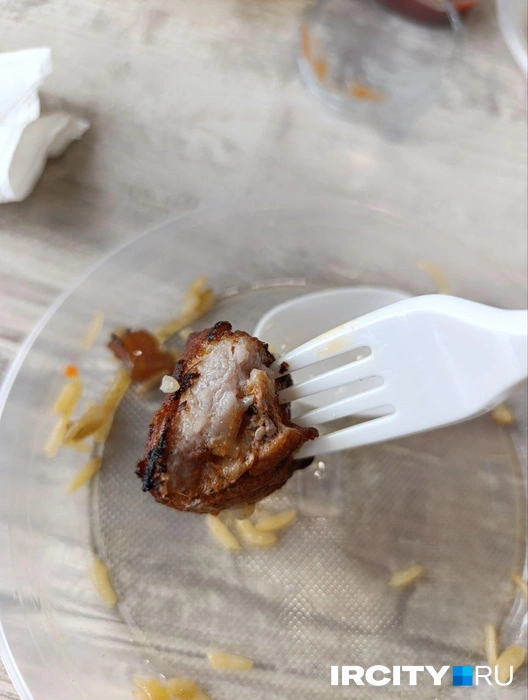 Мясо, на наш вкус, слегка жирновато, но это уже вопрос на любителя | Источник: Даниил Конин / «ИрСити»