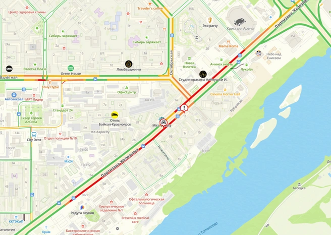 А пробка все не рассасывается  | Источник: 2gis.ru