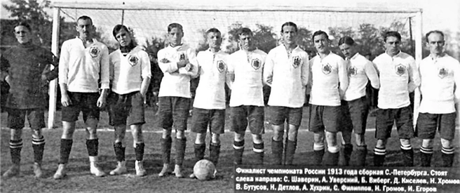Сборная Санкт-Петербурга в финале Чемпионата Российской империи 1913 года. Журнал «Русский спортъ» № 46 от 17 (30) ноября 1913 года
