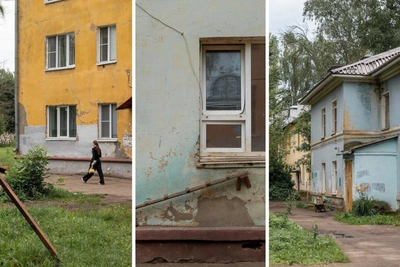 Кошачьи лестницы и зелень на улице Закгейма
