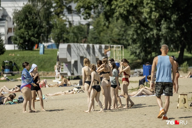 Песчаный берег становится местом для солнечных кадров и летних фотографий | Источник: Александр Куренной / 76.RU