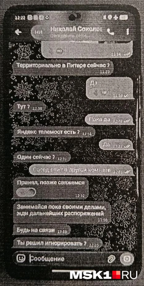 Скриншот переписки с мошенниками из материалов дела | Источник: предоставлено матерью Владислава редакции MSK1.RU