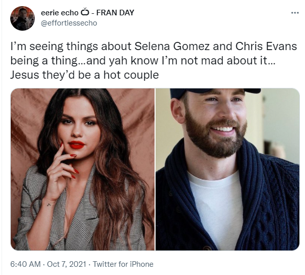 Слух дня: Крис Эванс и Селена Гомес встречаются?