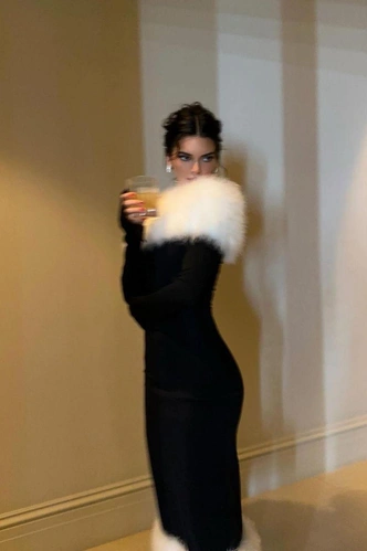 Платье с меховой опушкой — новое прочтение Slavic core