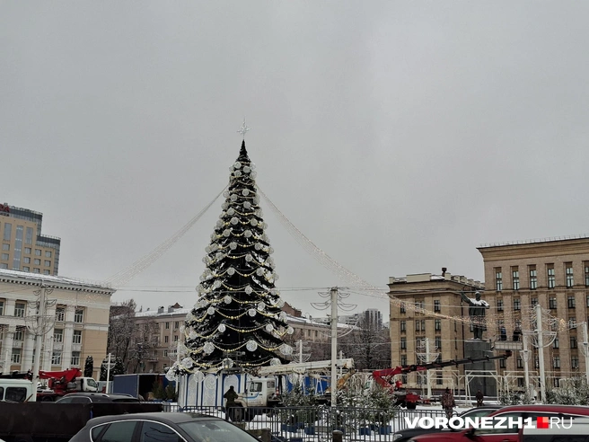 Площадь начали украшать в начале декабря | Источник: Алёна Воропаева / Voronezh1.ru