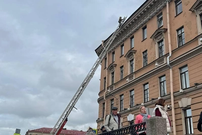 Пожарные проверяли крышу на Мойке