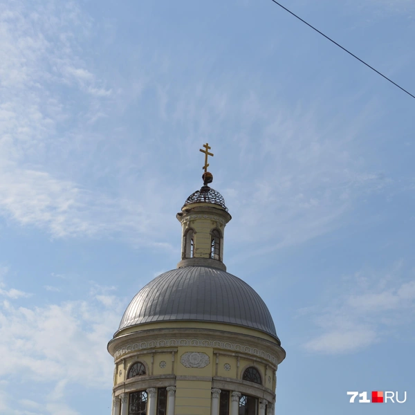 Так выглядит сгоревший купол храма | Источник: Максим Улитов / 71.RU