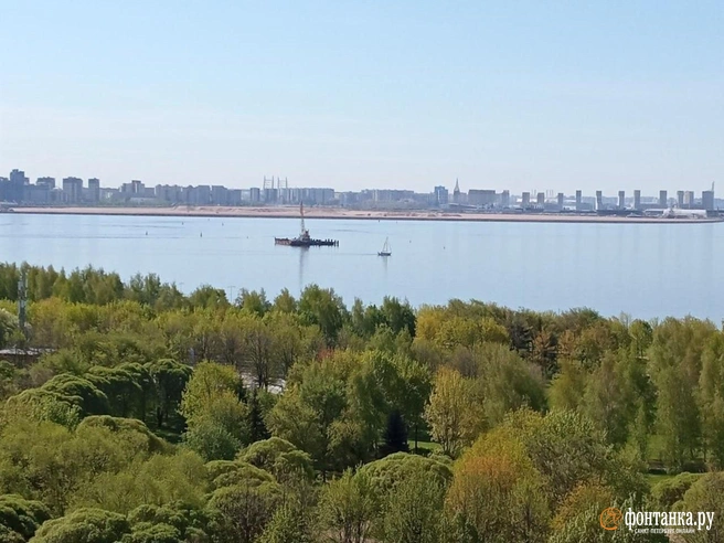 «Насыпают остров!?» Петербуржцы удивились работам напротив Парка 300-летия — объясняем, что это такое | Источник: читатель «Фонтанки»