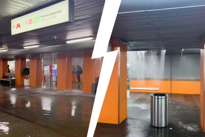 Переход на «Нижегородской» затопило водой