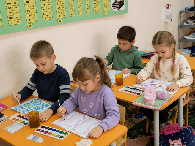 Подготовка к школе в студии Елены Шутиковой проходят комплексно: дети учатся писать, считать, читать, занимаются творчеством, познают окружающий мир | Источник: Елена Шутикова