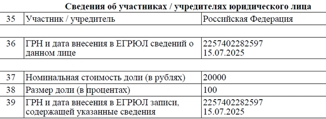 Вот такие данные теперь внесены в базу по ЮГК | Источник: egrul.nalog.ru